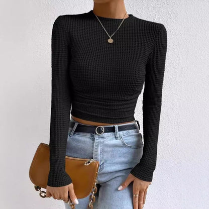 T-shirt slim fit à poche volantée pour femme