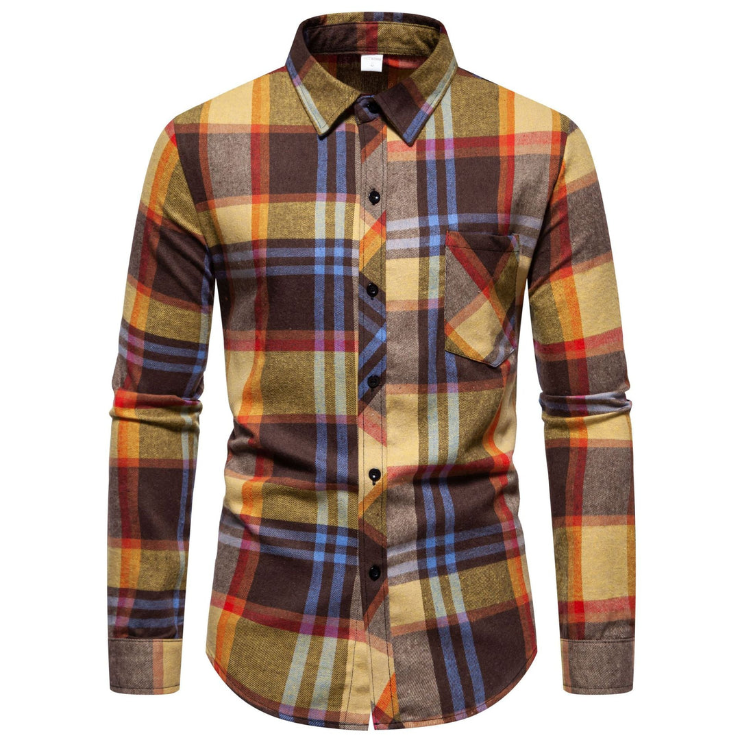 Chemise à carreaux moderne pour homme avec poche poitrine