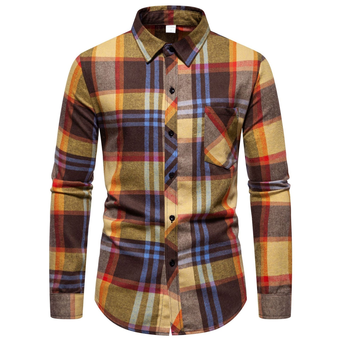 Chemise à carreaux moderne pour homme avec poche poitrine