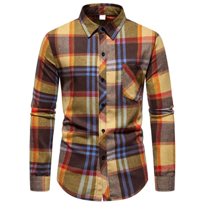 Chemise à carreaux moderne pour homme avec poche poitrine