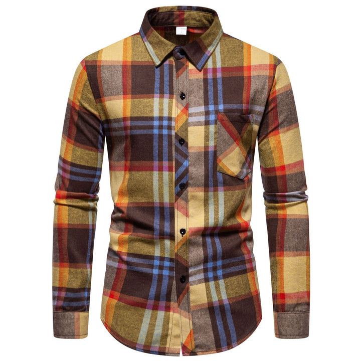 Chemise à carreaux moderne pour homme avec poche poitrine