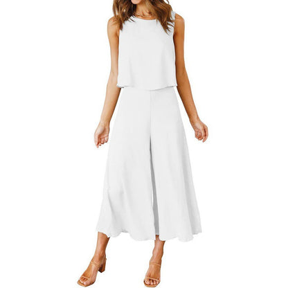 Combinaison élégante fluide jambe large pour femme