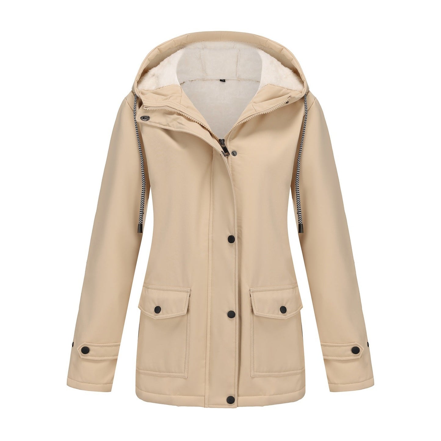 Veste d'hiver pour femme chaude polaire capuche extérieur