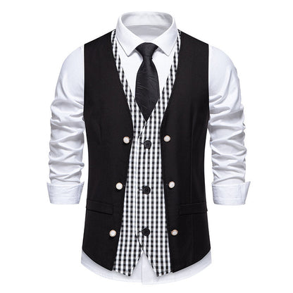 Gilet de costume élégant pour homme Intérieur contrasté