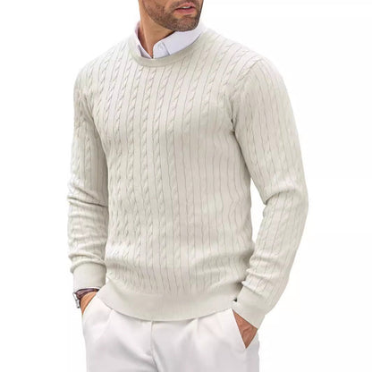 Pull tricoté torsadé élégant et moderne pour homme
