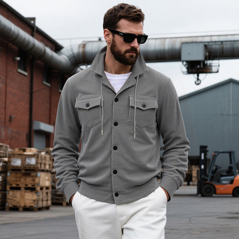 Cardigan homme décontracté moderne col montant