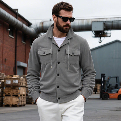 Cardigan homme décontracté moderne col montant