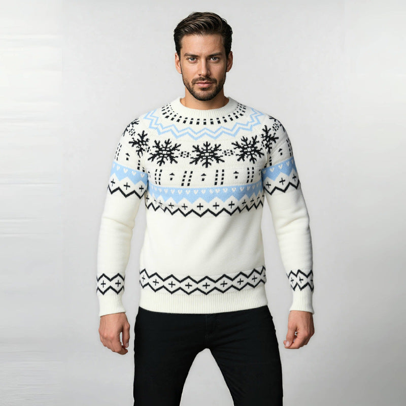 Pull en laine doux pour homme à motif norvégien