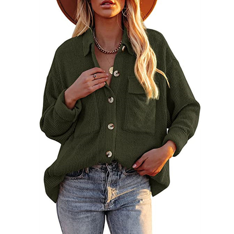 Chemisier oversize à texture et boutons pour femme