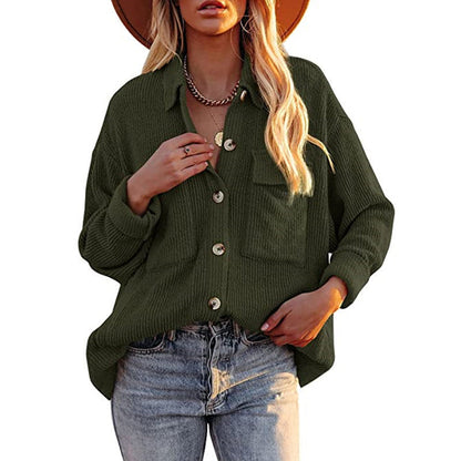 Chemisier oversize à texture et boutons pour femme