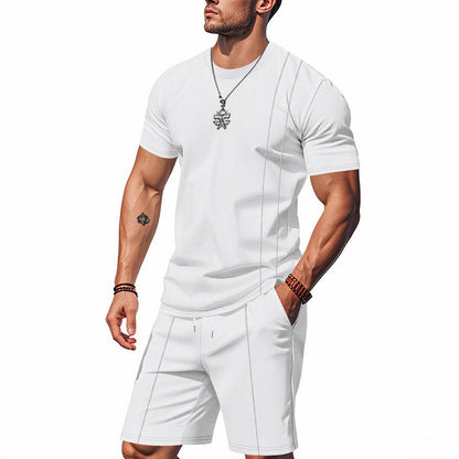 Ensemble de sport pour hommes T-shirt à manches courtes et short respirant