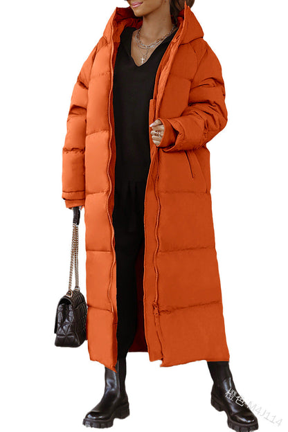 Parka d'hiver doublé chaud pour femme avec capuche