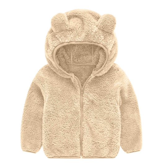 Damen Fleecejacke Bärenohren Mütze Warm Kuschelig - IdealeKleiden