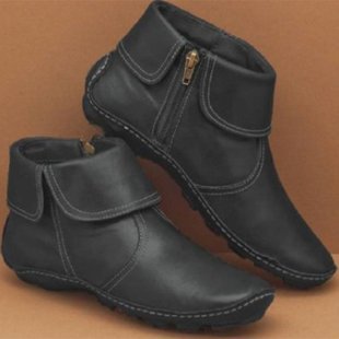 Bottines élégantes en cuir avec fermeture éclair latérale pour femme