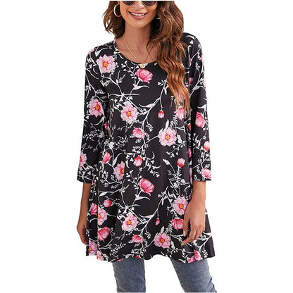 Tunique femme imprimé mandala robe d'été élégante