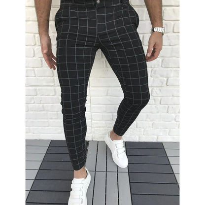 Pantalon de costume homme slim carreaux moderne