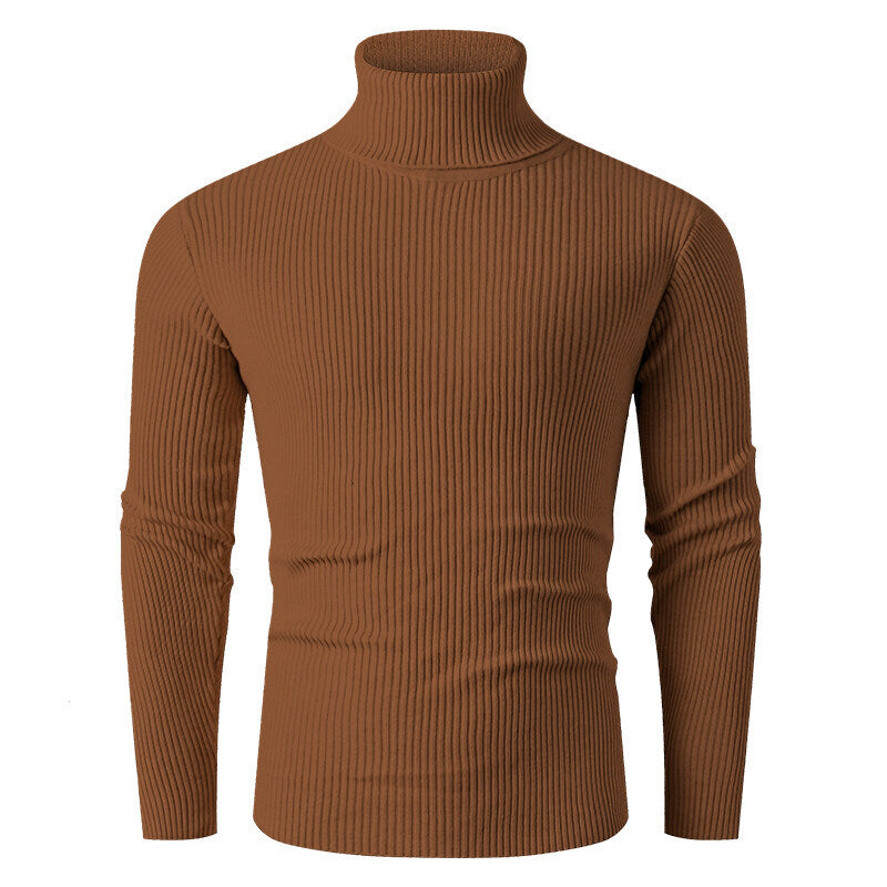 Pull en tricot pour homme Col roulé Côtes Design élégant
