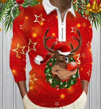 T-shirt de Noël à manches longues pour homme Idée cadeau festive