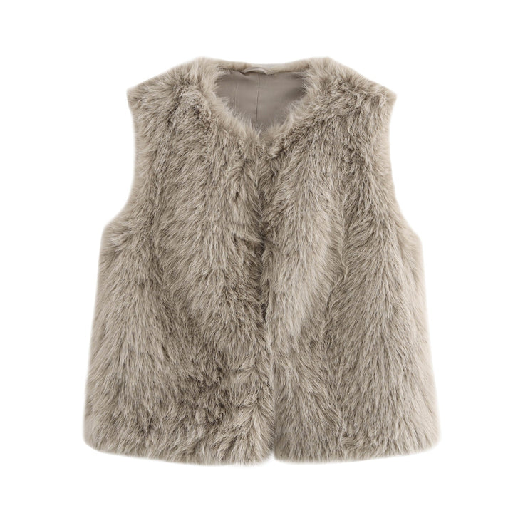 Gilet souple en fausse fourrure élégant pour femme