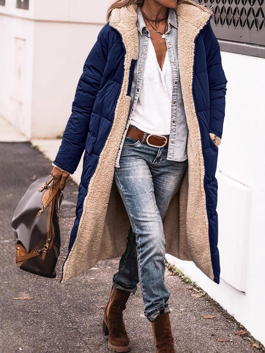 Manteau long d'hiver pour femme matelassé et douillet
