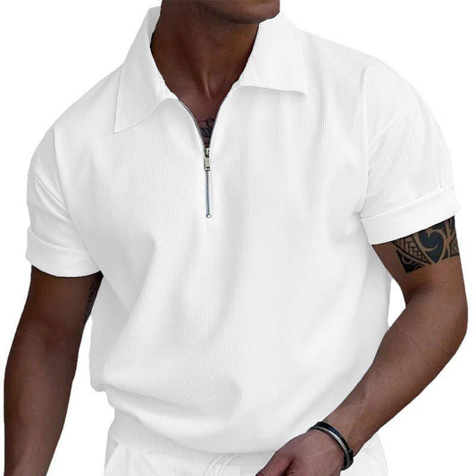 Herren Poloshirt Kurzarm Struktur Optik - IdealeKleiden