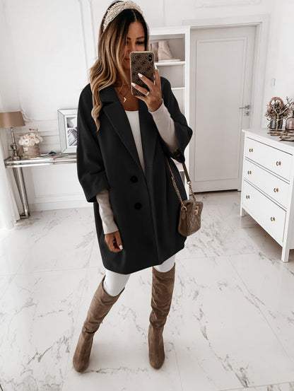 Manteau en laine oversize pour femme, ample et élégant