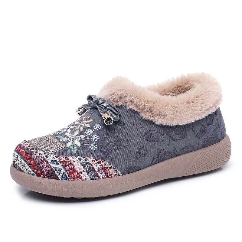 Chaussons Femme Chaussons Polaire Chauds Motif Floral