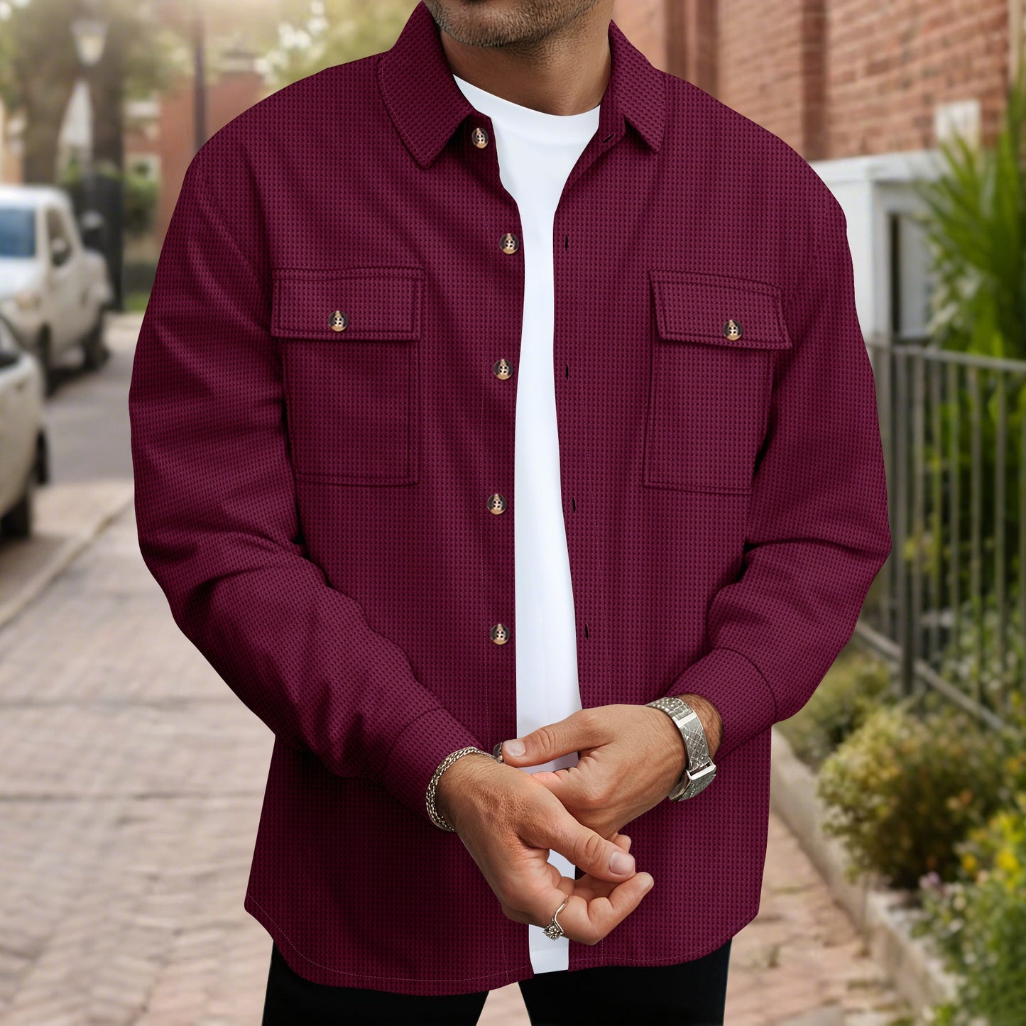 Chemise homme, coupe moderne, design avec poches