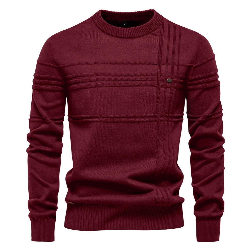 Pull en tricot pour homme, design moderne texturé, coupe confortable