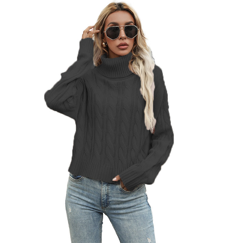 Pull-over femme grosse maille torsadée élégante