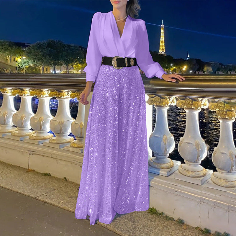 Robe de Soirée Élégante Fleur Scintillante