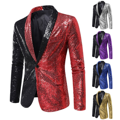 Herren Glitzerjacke Moderner Schnitt Funkelnd - IdealeKleiden