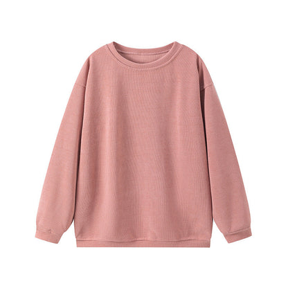 Robe maille côtelée Confortable Col rond Manches longues