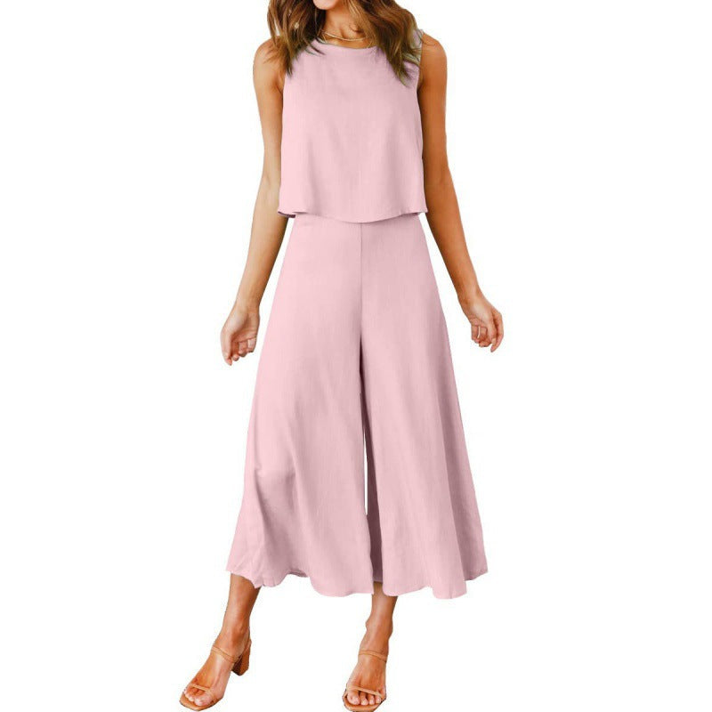 Combinaison élégante fluide jambe large pour femme