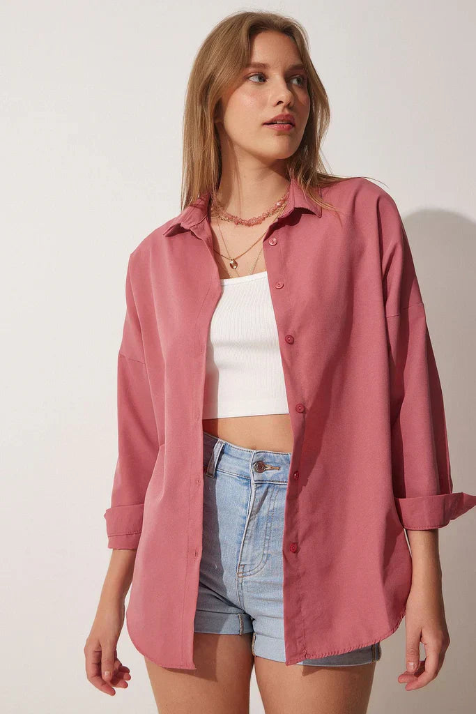 Blouse ample coton manches longues confort