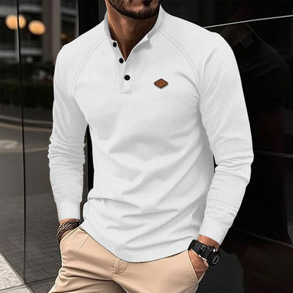 T-shirt à manches longues pour homme, motif élégant, col moderne
