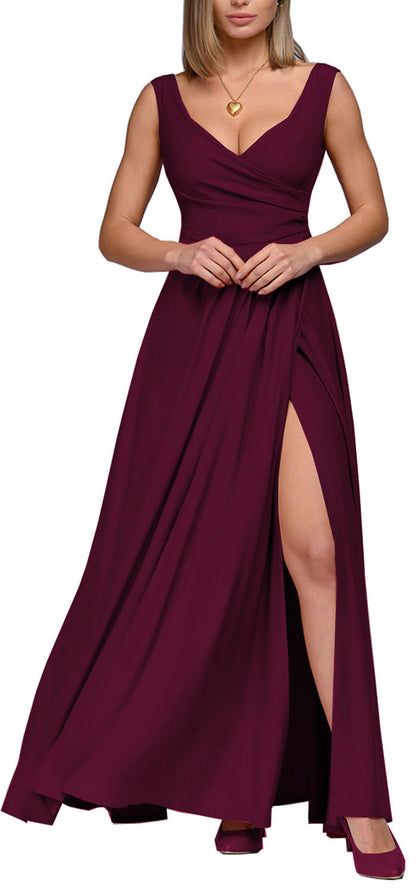 Robe longue élégante pour femme effet portefeuille