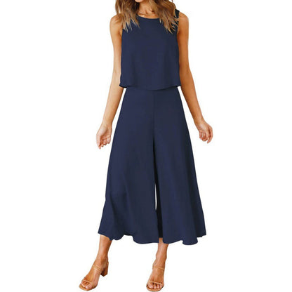 Combinaison élégante fluide jambe large pour femme