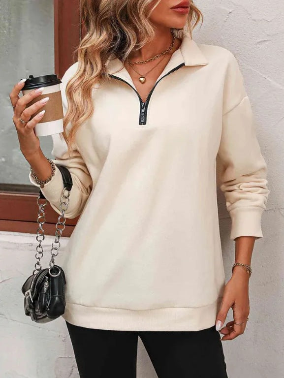 Sweat-shirt Femme Décontracté Fermeture Éclair Sportif