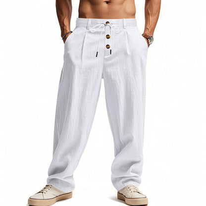 Pantalon en lin pour homme, confortable et respirant