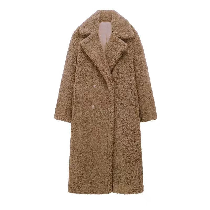 Longue veste Teddy Femme Chaude