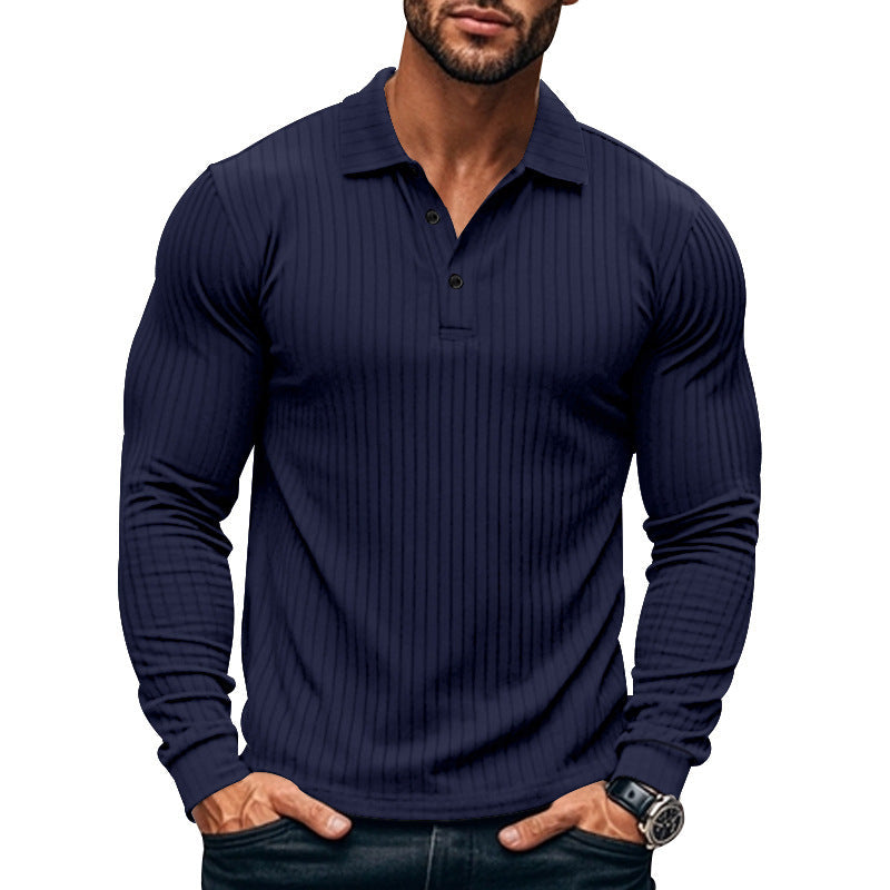 T-shirt à manches longues pour homme à motif texturé, moderne