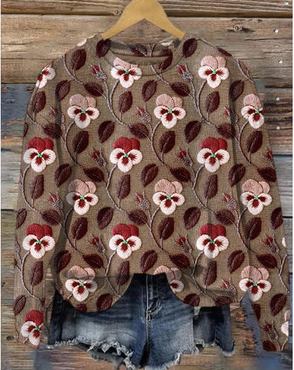 Pull fleuri mode chic et décontracté