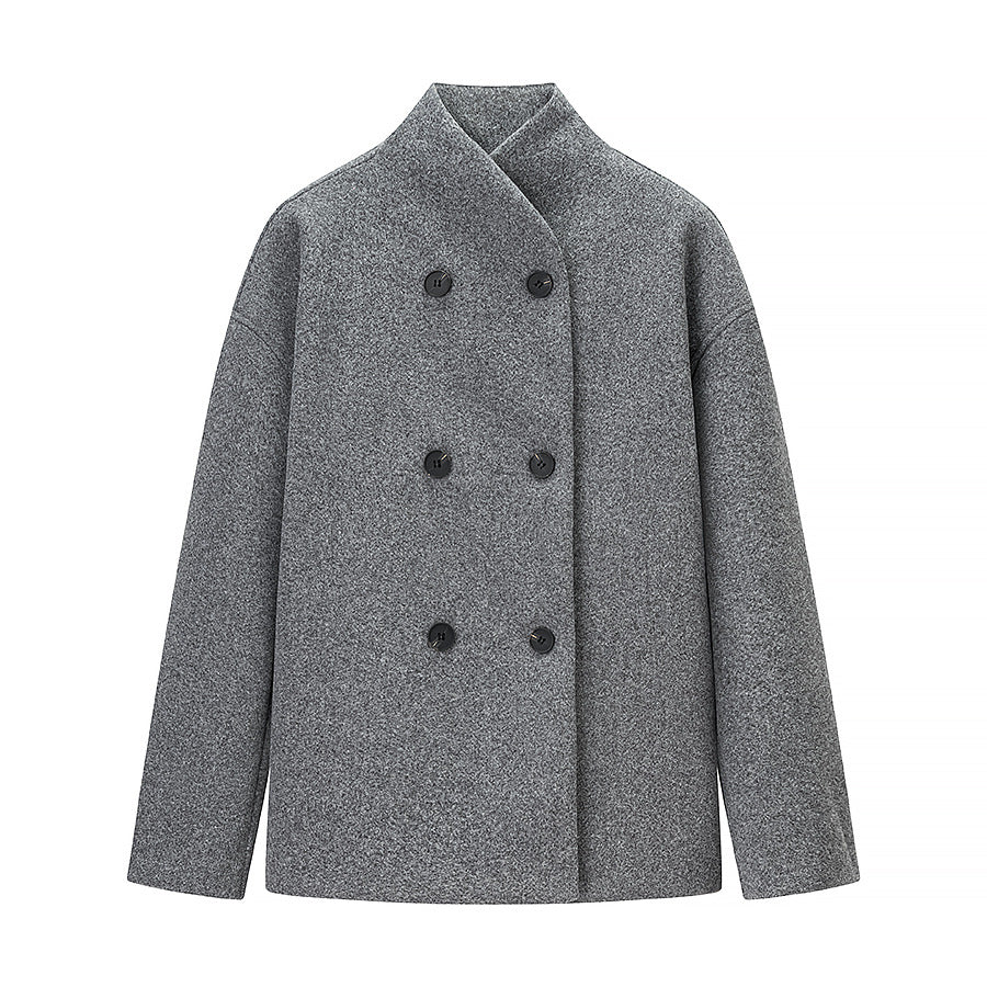 Veste en laine oversize pour femme Col montant élégant