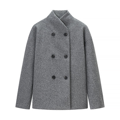 Veste en laine oversize pour femme Col montant élégant