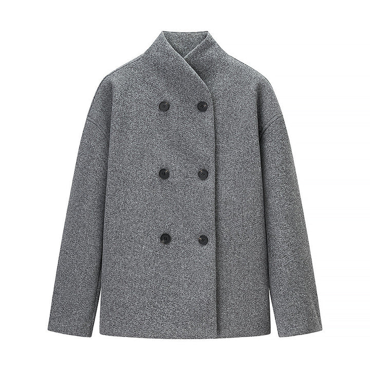 Veste en laine oversize pour femme Col montant élégant