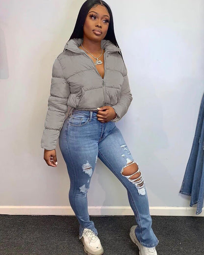 Bomber courte matelassée Femme Tendance
