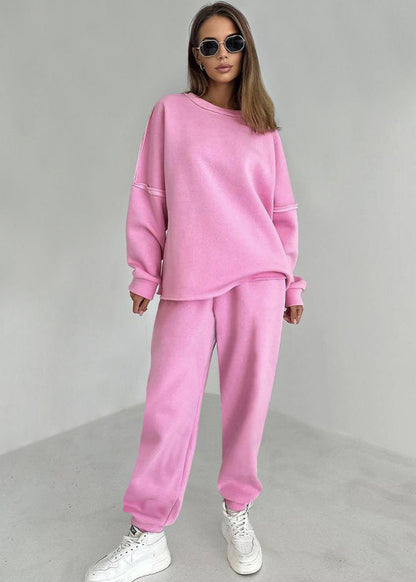 Ensemble de survêtement femme, pull et pantalon coupe oversize