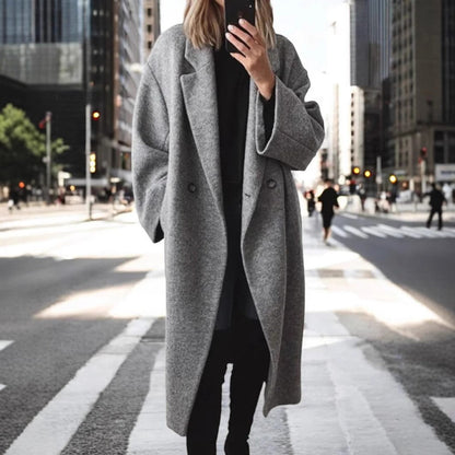 Manteau en laine oversize élégant pour femme