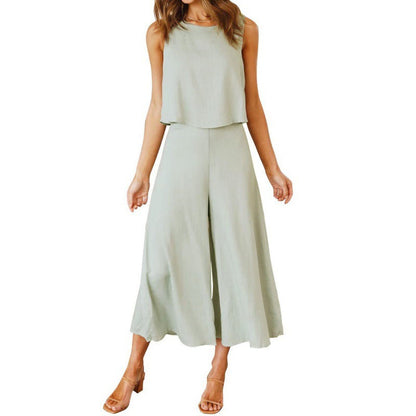 Combinaison élégante fluide jambe large pour femme